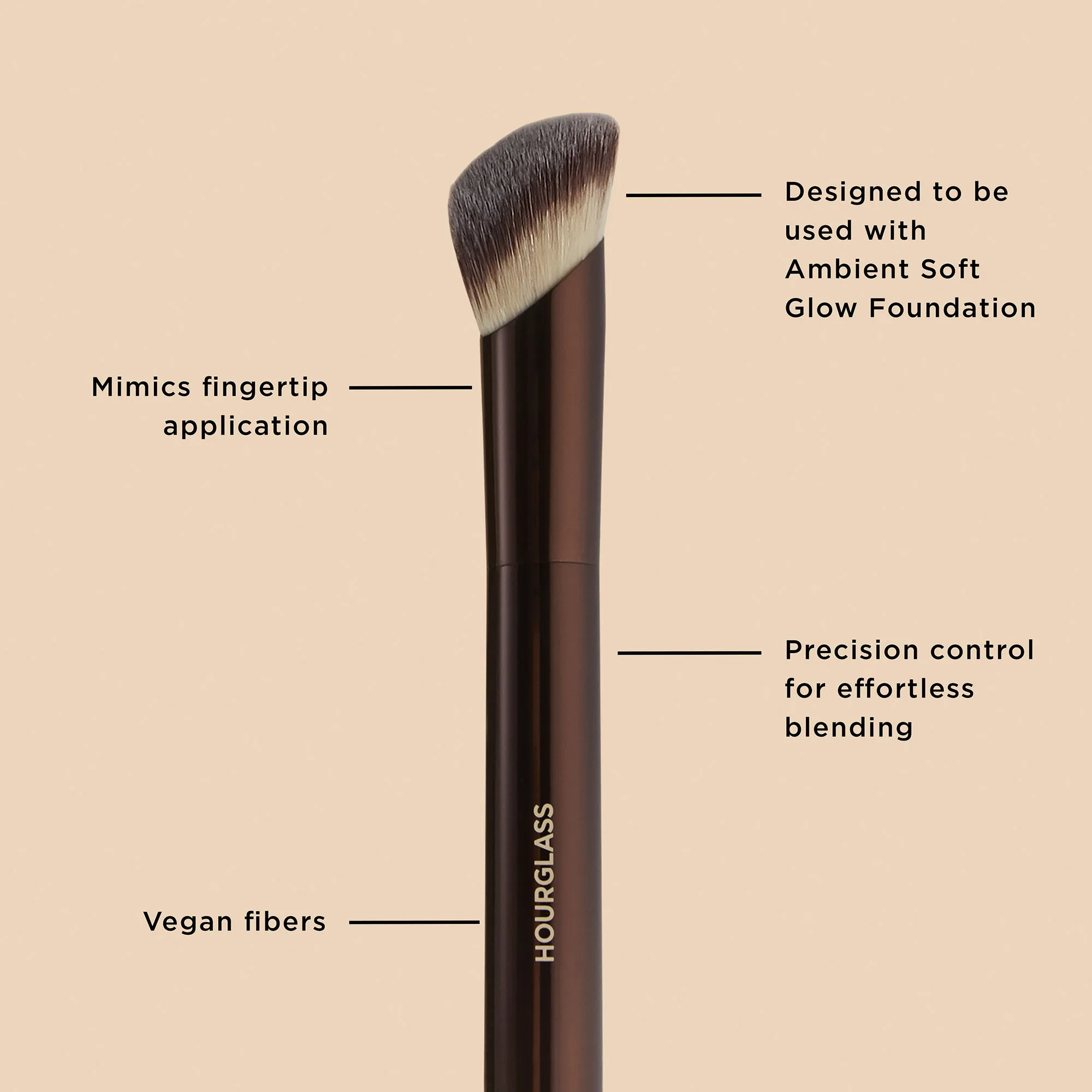 Conjunto de pincéis de maquiagem ambiente ampulheta, 2 peças, base de brilho macio, corretivo, kit de pincéis de maquiagem para acabamento perfeito