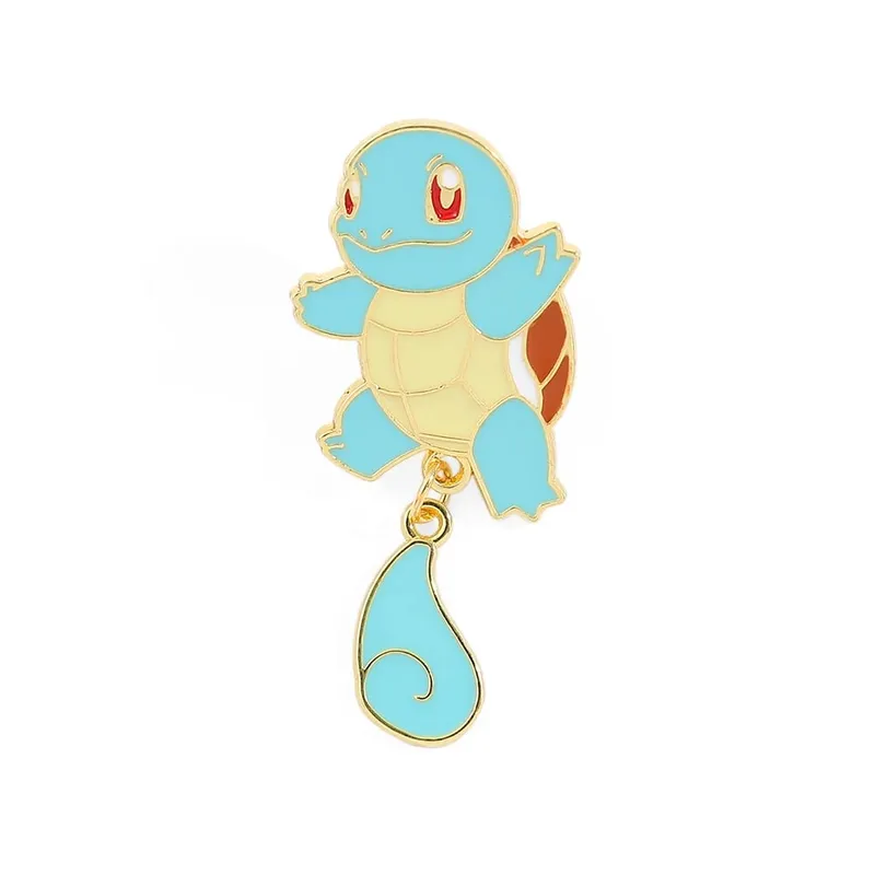 Conjunto de alfinetes esmaltados – lindos broches Pikachu Squirtle Charmander para mochilas, jaquetas – emblemas de desenhos animados de anime, presente para fãs