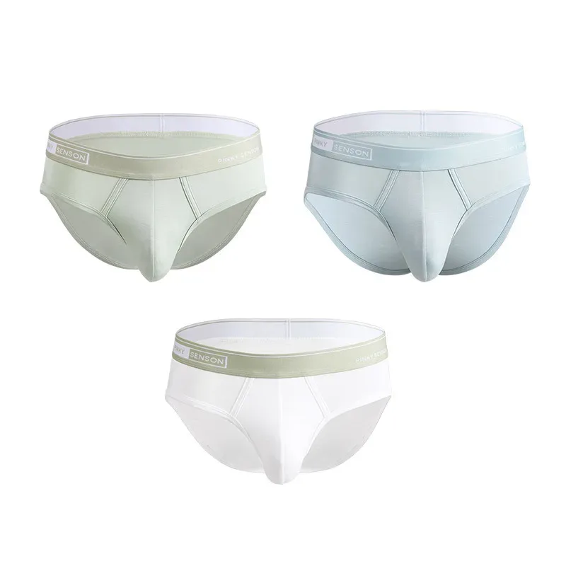 Tamanho grande novo sexy e respirável modal calças triangulares masculinas cor sólida meados de cintura cuecas para jovens cuecas para homem