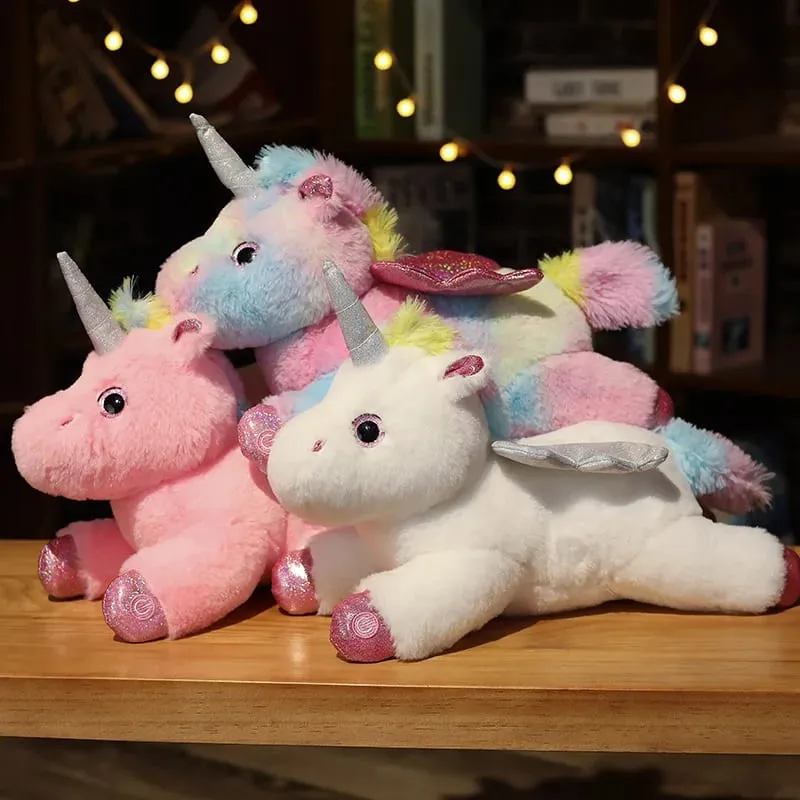 38cm creative Toy Luminous Pillow Soft Stuffed Plush Glowing Unicorn Cushion Led Light Toys Gift For Kids Children Girls