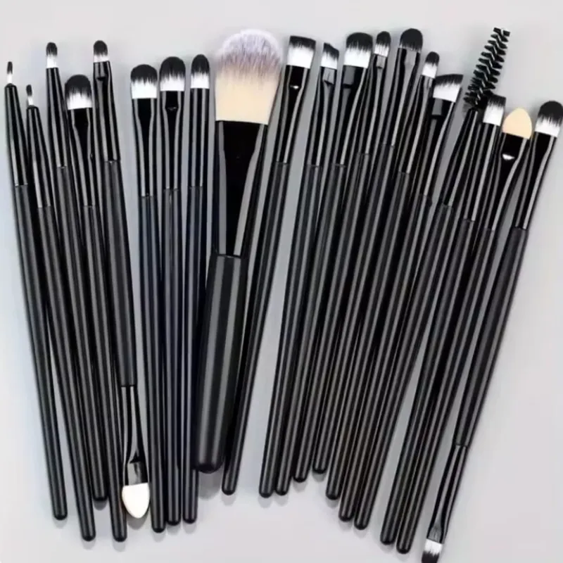 Conjunto de pincéis de maquiagem, 20 peças, delineador, mistura, pincéis de maquiagem para bochechas, olhos, base cosmética, conjunto de pincéis de maquiagem