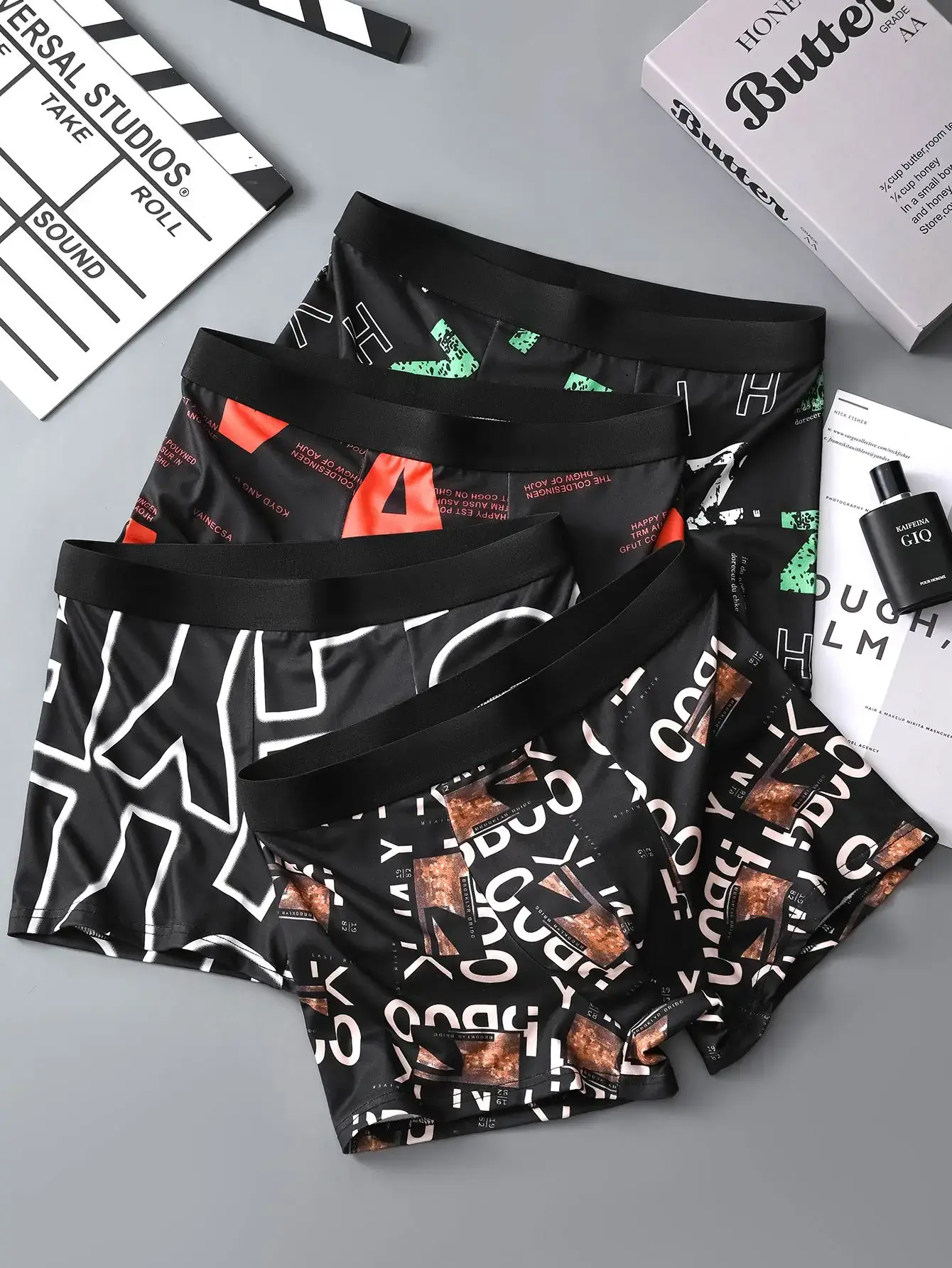 4PCS Men's Underwear soft comfortable breathable skin-friendly high-quality underwear trendy simple sports casual boxer briefs