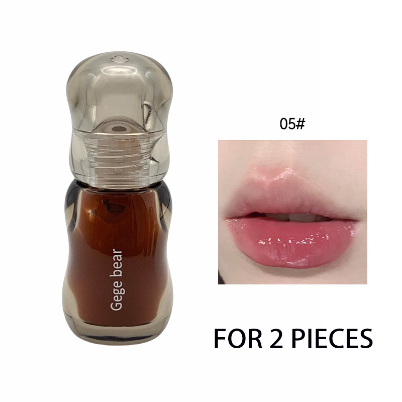 Gege Bear Crystal Gloss Lip Tint — Autumn/Winter Hydrating Formula Mirror-Gloss Finish Youthful Plumping Effect