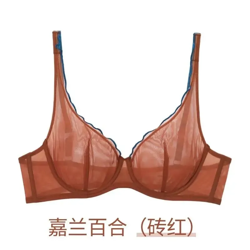 最小化胸罩加大尺寸鋼託法式三角杯聚攏性感網狀內衣套裝支撐 32-40 MOYISU 性感胸罩套裝 BC