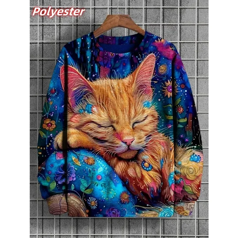 Gato sushi padrão hoodie para homens animais bonitos 3d impresso pulôver outono manga longa solto em torno do pescoço hoodies moletom topos