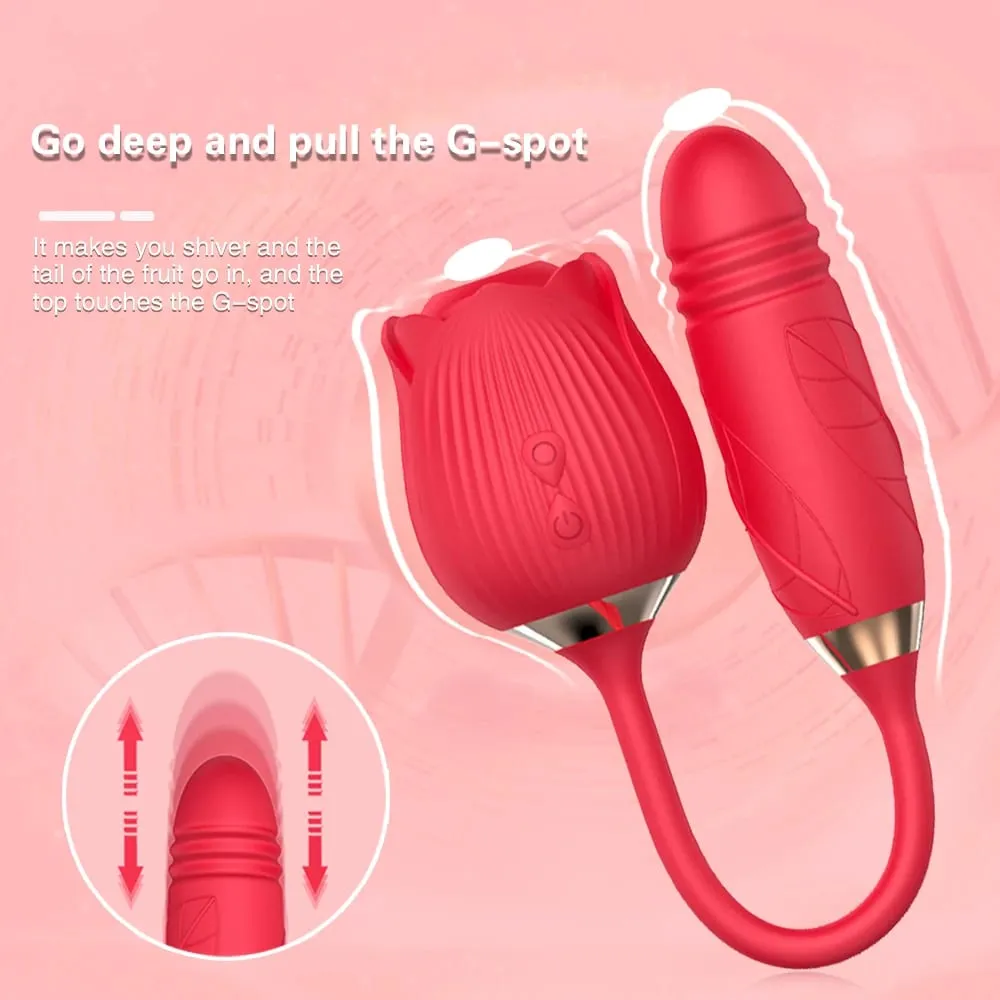 Vibrador poderoso com sucção de rosas, estimulador de mamilos e clitóris, massageador do ponto G, brinquedo sexual recarregável para mulheres e casais