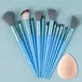 Conjunto de pincéis de maquiagem profissional, 13 peças, base, sombra, blush, pó, mistura macia, fofo, cosméticos, conjunto completo de ferramentas de maquiagem feminina