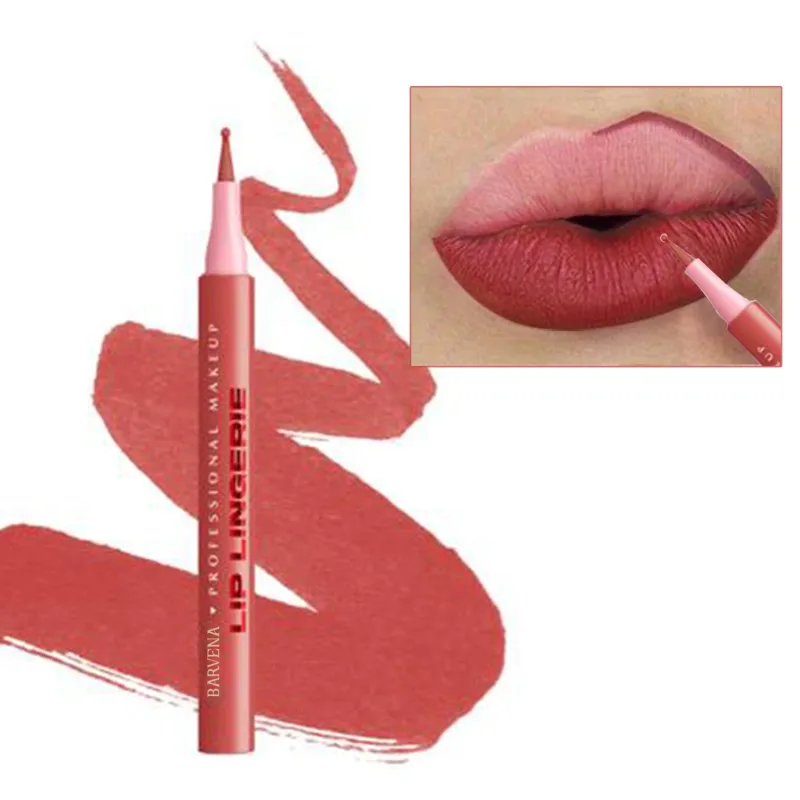 Lápis delineador labial fosco, à prova d'água, aplicação suave, hidratante à prova de manchas, altamente pigmentado, 6 cores, maquiagem para contorno labial