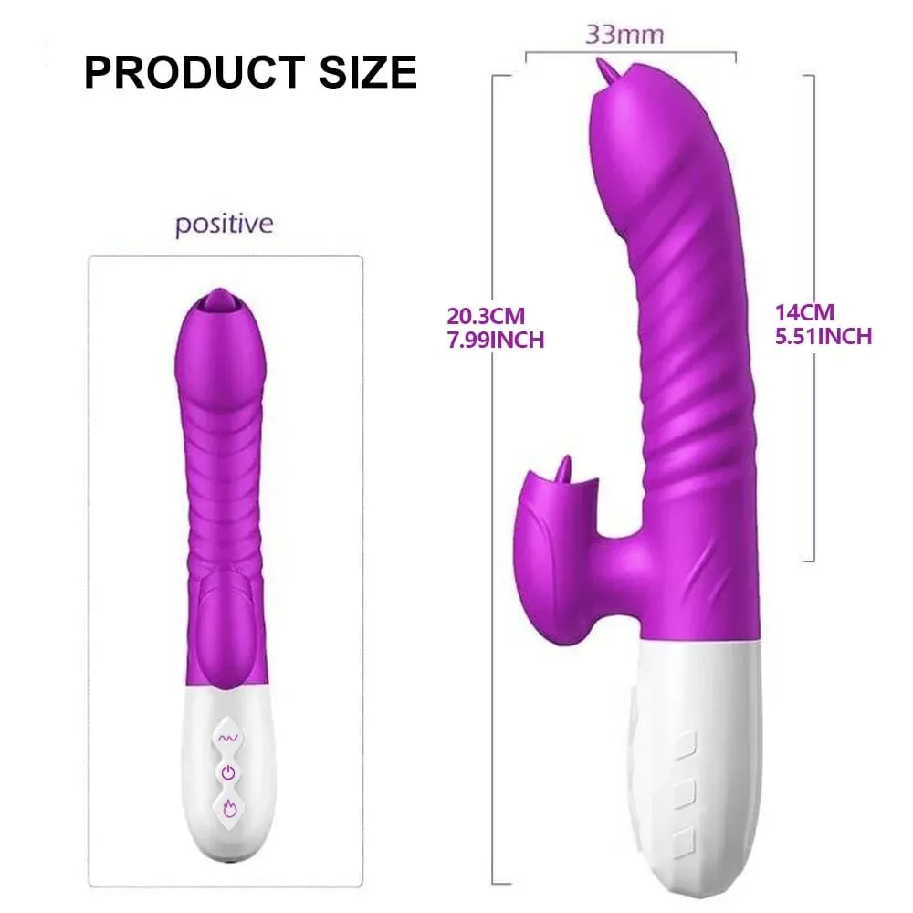 Rabbit Thrusting Vibrator for Women Heating G-Spot Vagina Vibrator Clit Stimulator Female Masturbator Adult Sex Toy for Women