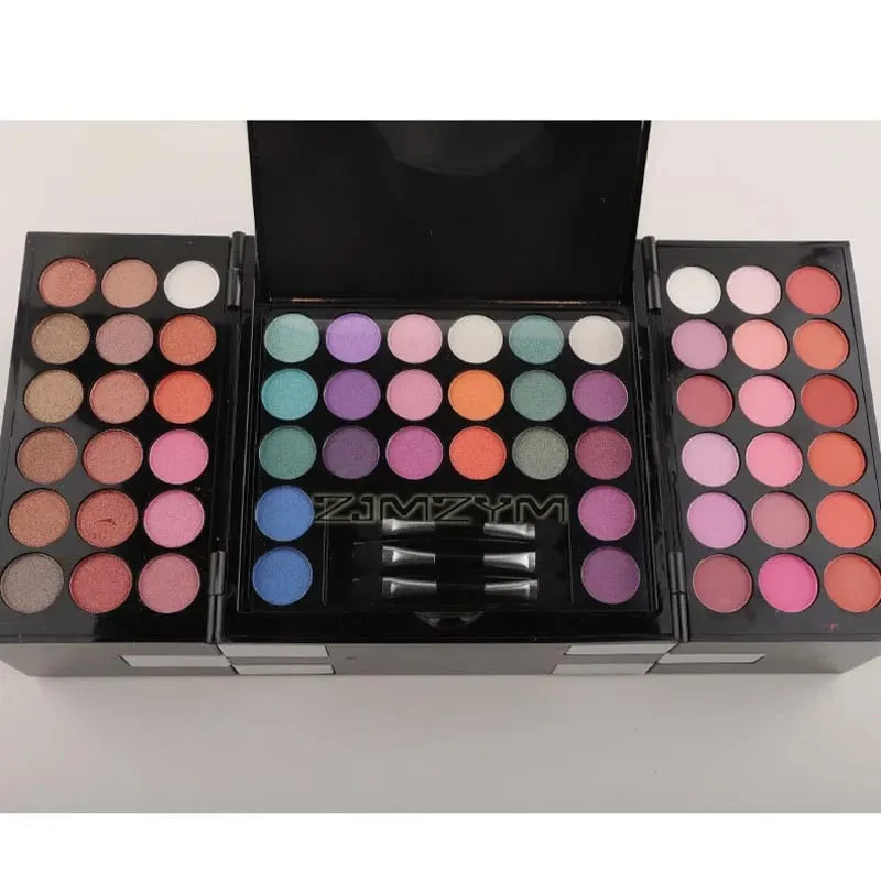 148 cores tudo em um kit de maquiagem paleta de sombra profissional com blush iluminador corretivo pincéis conjunto de maquiagem portátil