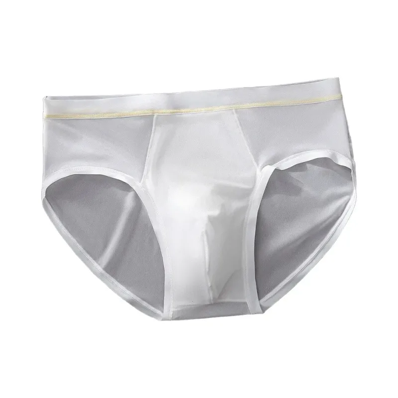 Men's Seamless Ice Silk Briefs Underwear Bulge Pouch Solid Breathable Panties Calzoncillos Hombre Slips Male Panties