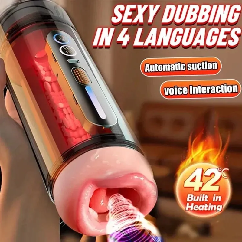 Vagina oral realista uso de duas cabeças masturbador masculino vibração automática gemendo bolso buceta voz boquete copo brinquedos sexuais para homem