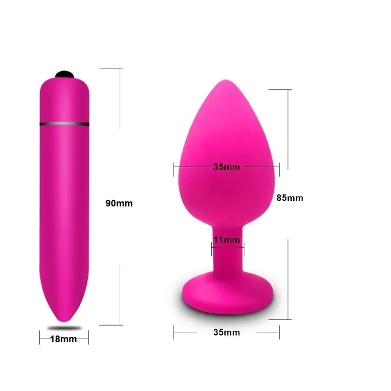 S/m/l plug anal vibrador de bunda feminino/homem silicone macio em forma redonda bala erótica anal plug bala gay brinquedos sexuais para adultos — image 11