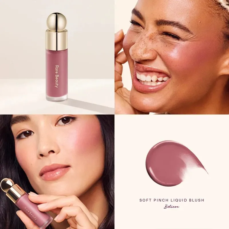 Rare Beauty Liquid Blush Silky and Glides On Smoothly Nature Long Lasting Plump Happy Hope Delight Stained Lipstick Gloss Makeup