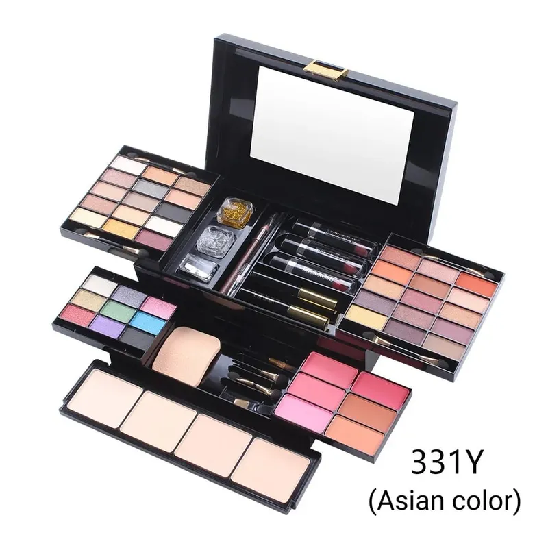 56 pçs kit de maquiagem profissional conjunto de maquiagem com caso de maquiagem feriado beleza presente conjunto starter cosméticos kits completos para mulher