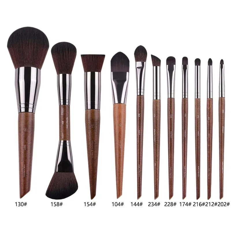 2 peças/35 peças mf pincéis de maquiagem macios de madeira natural, pó, base, corretivo, pincel de maquiagem, blush, ferramentas de sombra de cabelo sintético