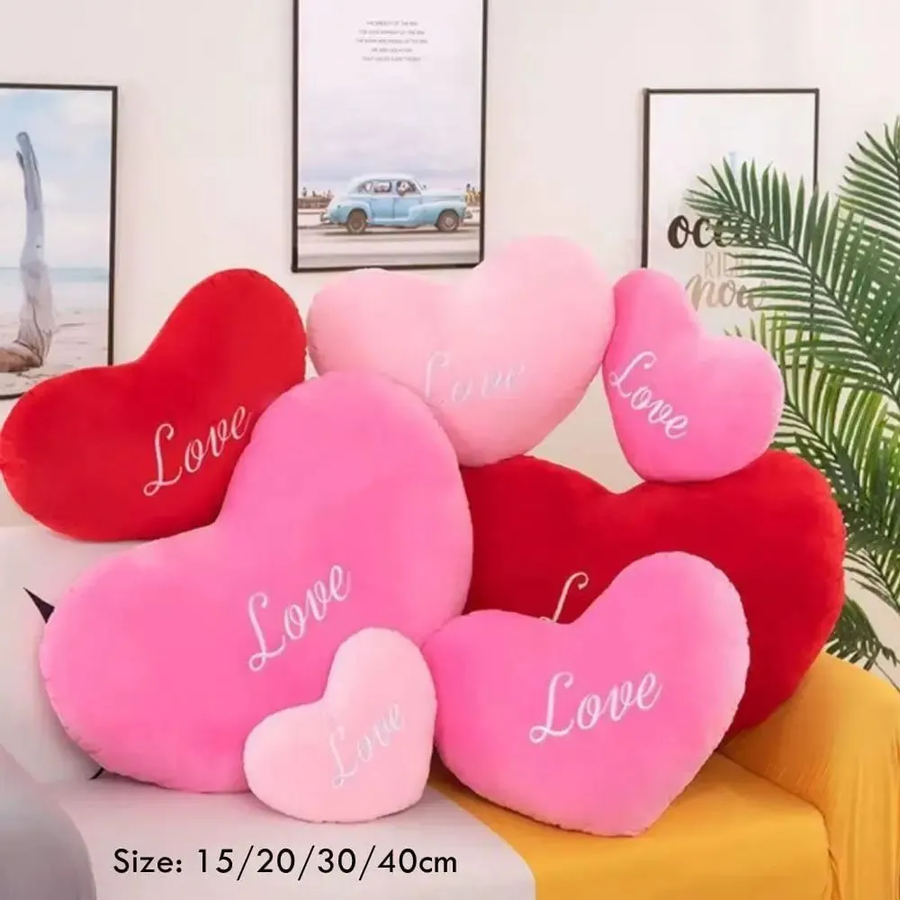 Hot Heart Shape Heart Plush Pillow Pink Color Valentines gift Soft Pillow Red Color Stuffed Pillow Home Decorative
