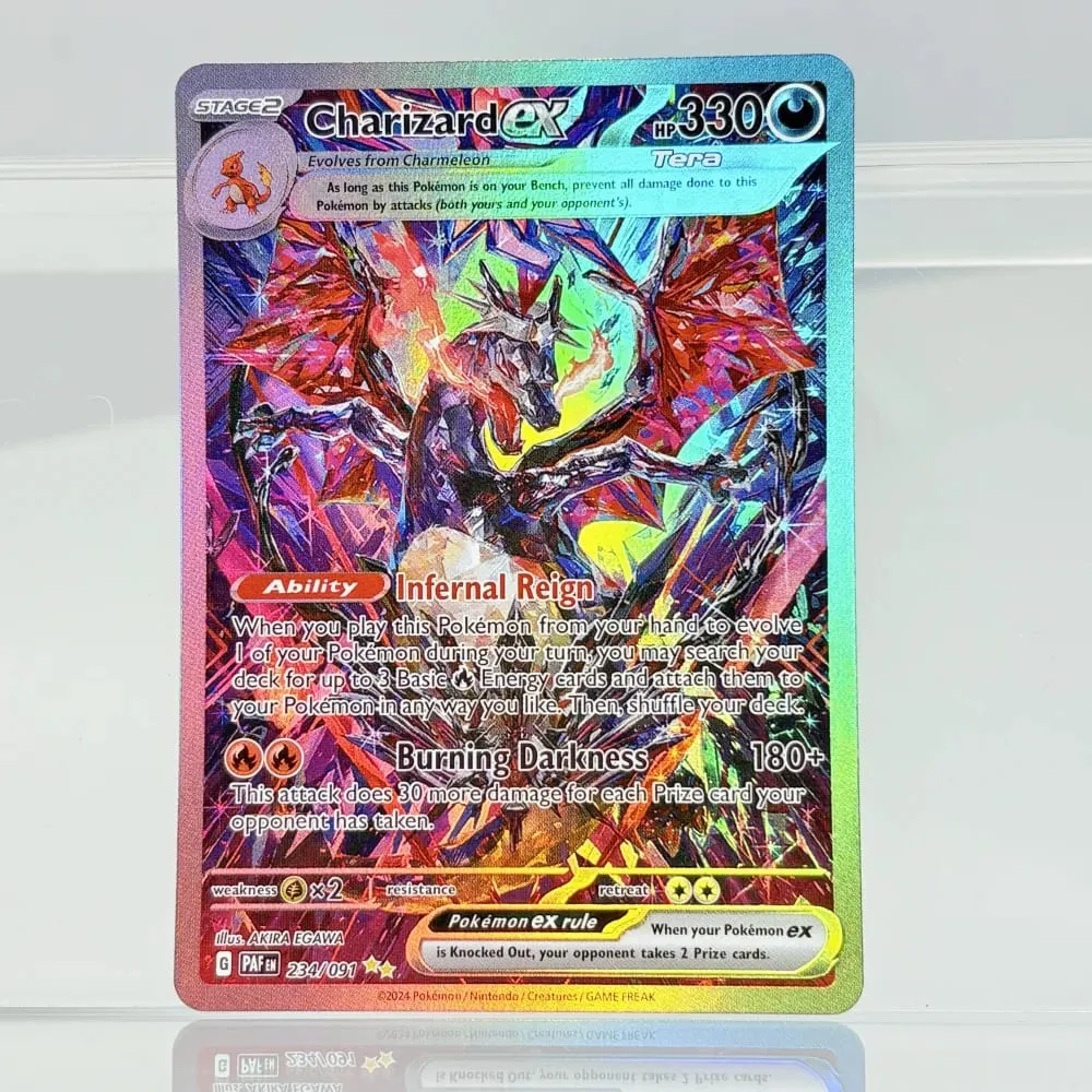 Coleção holográfica de negociação de jogos, cartões proxy ptcg, charizard, pikachu, mew ex, singl, pkm, cartões laminados, cartão proxy