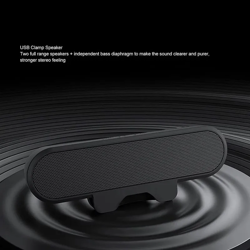 Mini soundbar alto-falante clipe portátil usb com fio computador tv pc portátil desktop subwoofer caixa de som música caixa de som bocina coluna