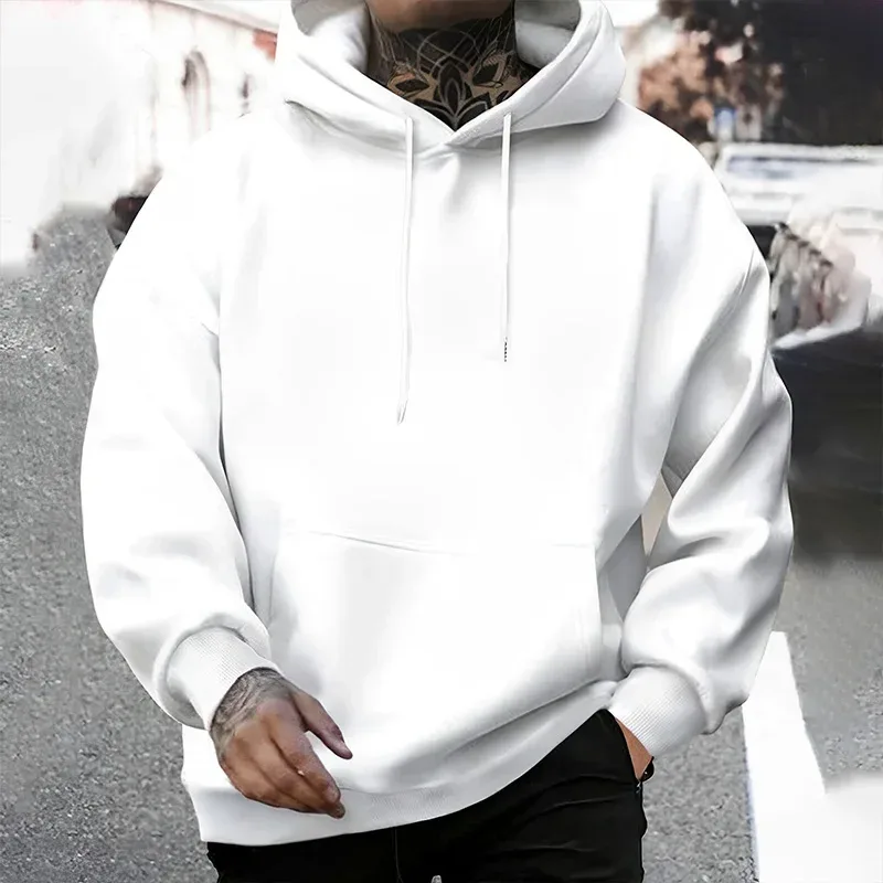 2025 outono/inverno nova chegada moletom com capuz masculino de alta qualidade cor sólida moletom masculino casa ao ar livre casual moda pulôver