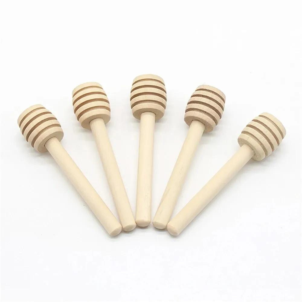 100pcs madeira mel dipper vara servidor para frasco de mel dispensar chuvisco mel