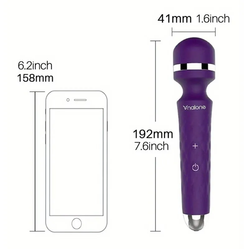 Nalone 強力振動器可選 3 個噴嘴 USB 充電魔棒 AV 振動器按摩器振動假陽具成人 18 歲以上女性性玩具