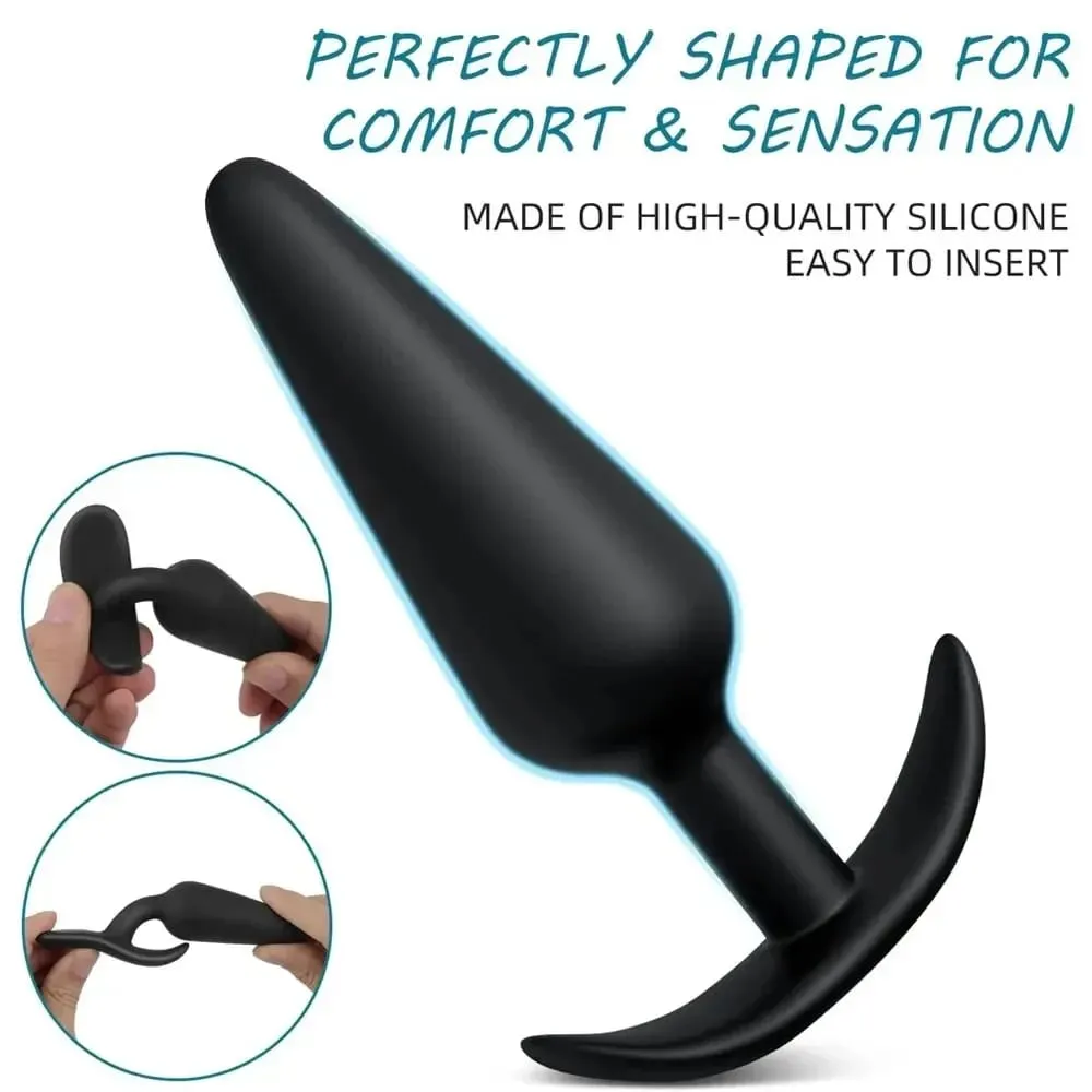 Plugue anal em forma de t, 3 tamanhos, silicone macio, plugue anal, estimulador, brinquedos sexuais anais para homens/mulheres, massageador de próstata, treinador