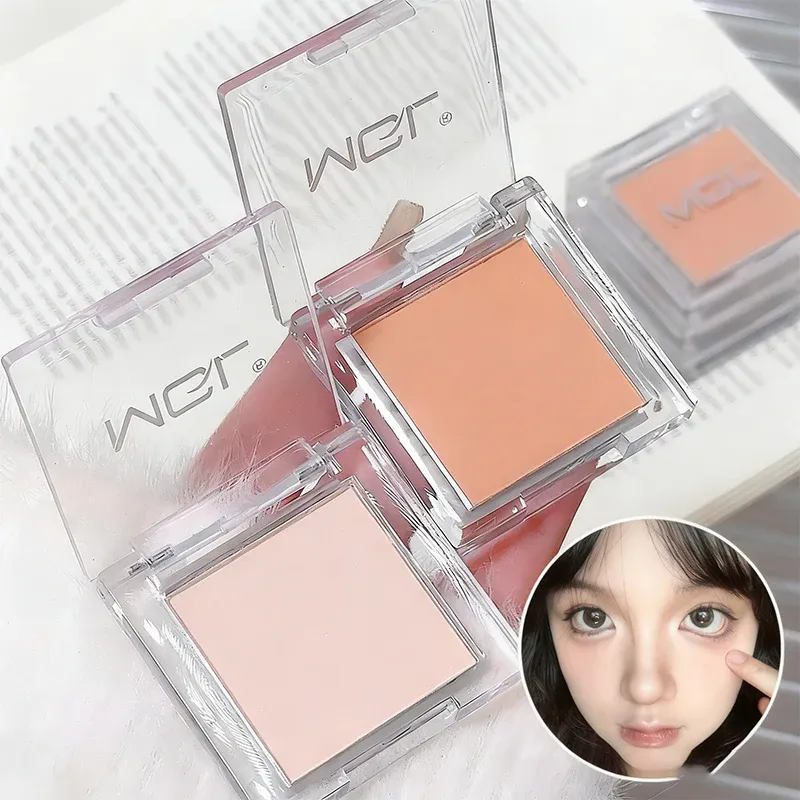Paleta de sombra monocromática branca fosca, natural 3d, iluminador, pó, longa duração, maquiagem para os olhos