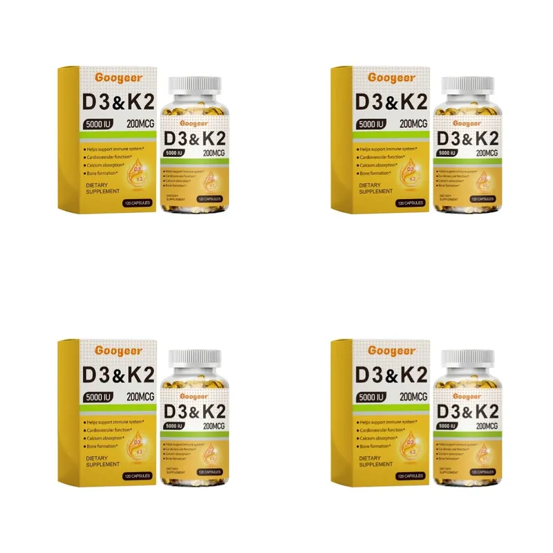 Googeer Vitamin D3 & K2 Capsules with Immune System Support and Bone Formation Support for Calcium Absorption 120 Capsules