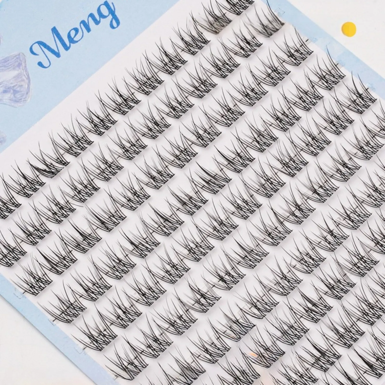 輕鬆自用魚尾漫畫貓眼睫毛 120 件蓬鬆自然長可重複使用 DIY 入門化妝睫毛