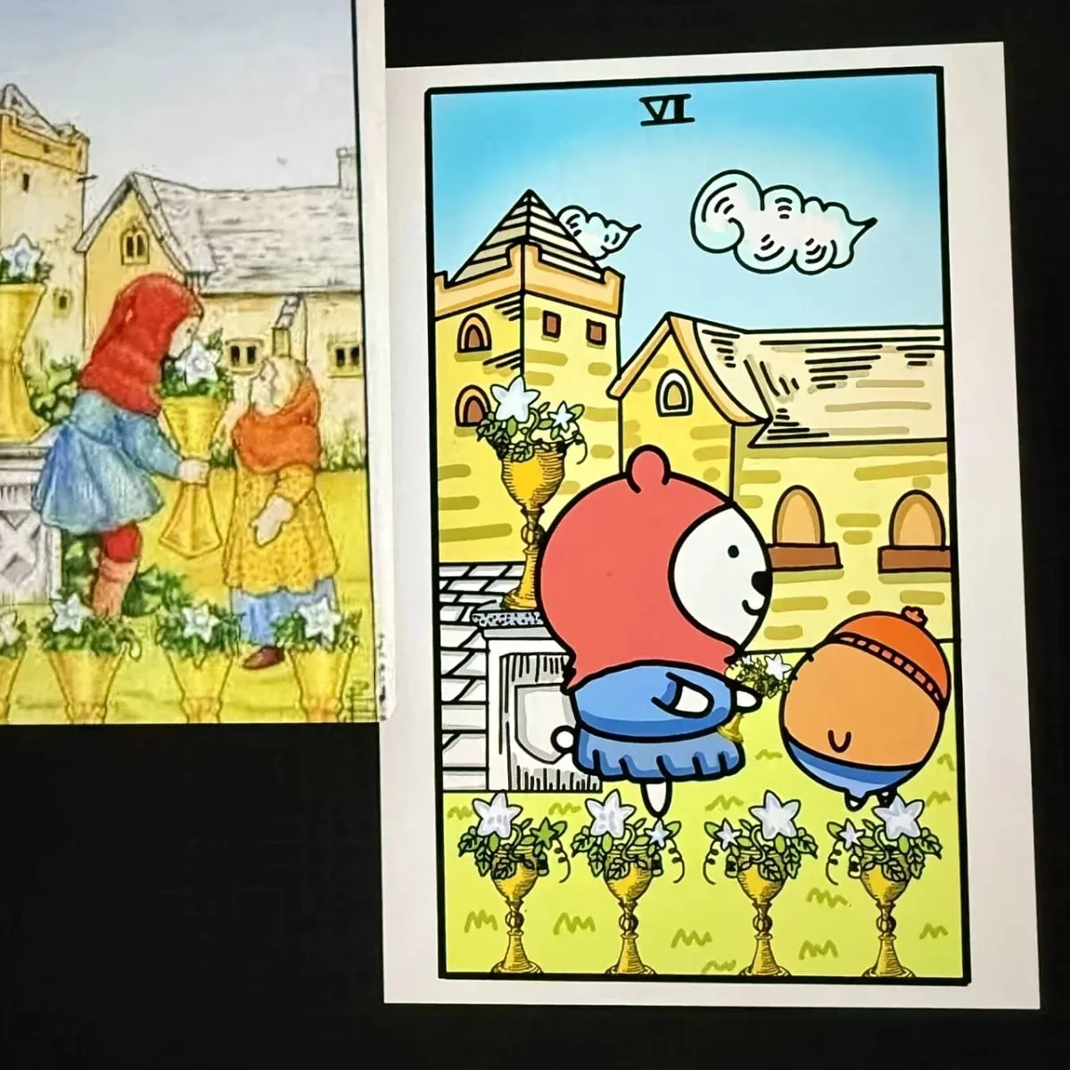 Bonito auto-zombando urso tarô jogo de cartas criativo mesa dos desenhos animados cartas de tarô entretenimento poker aprendizagem baralho futuro fortu