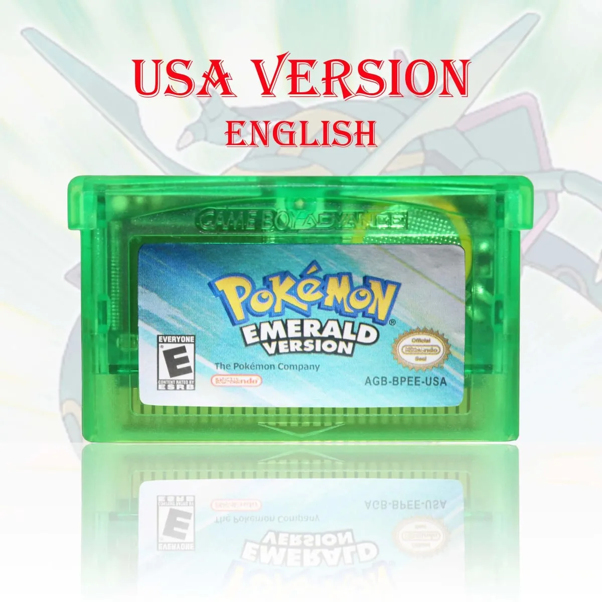 Gbc/gba eua versão pokemon azul/cristal/esmeralda/fogo vermelho/folha verde cartucho de jogo cartão de jogo de vídeo de alta qualidade com bateria