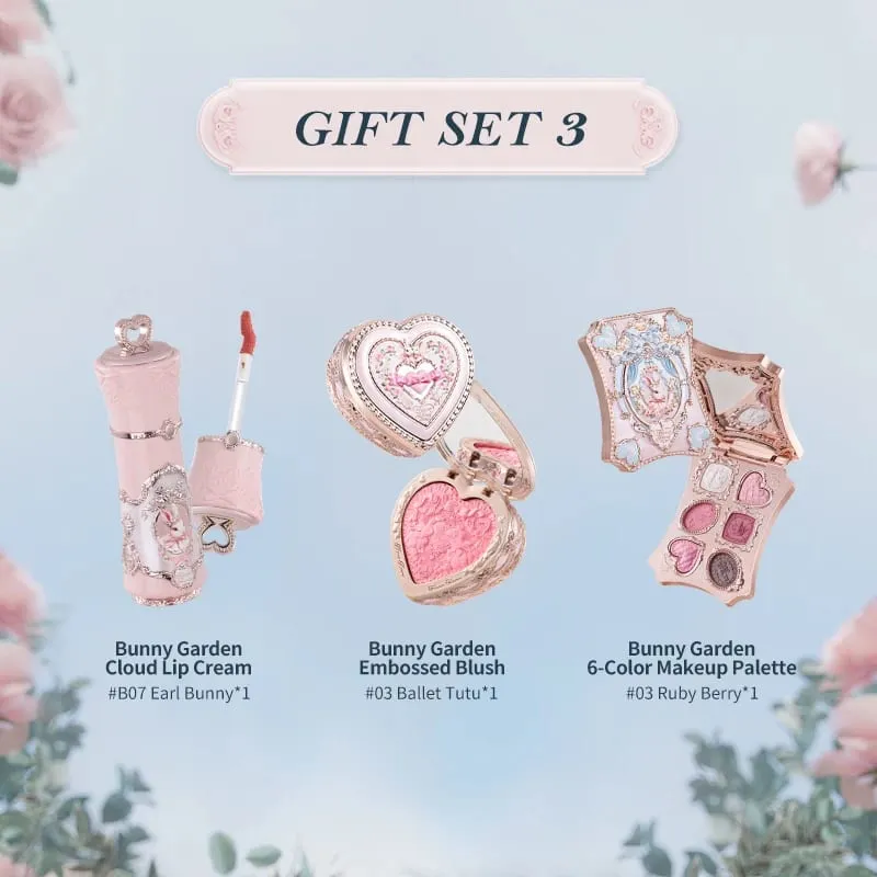 Flores sabe coelho jardim coleção presente conjunto maquiagem sombra paleta veludo fosco batom batom creme blush de maquillaje