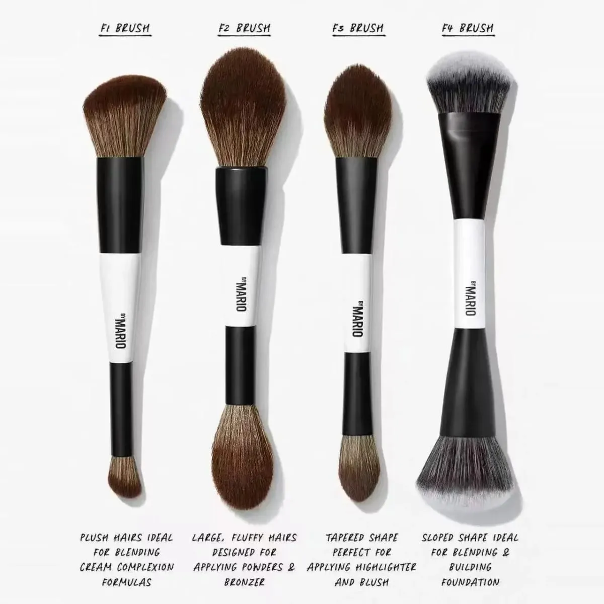 Kit de pincéis de cerdas macias para blush e iluminador, ferramentas cosméticas faciais impecáveis ​​e macias, F1 F2 F3 F4 Pro, pincéis de maquiagem para mistura facial