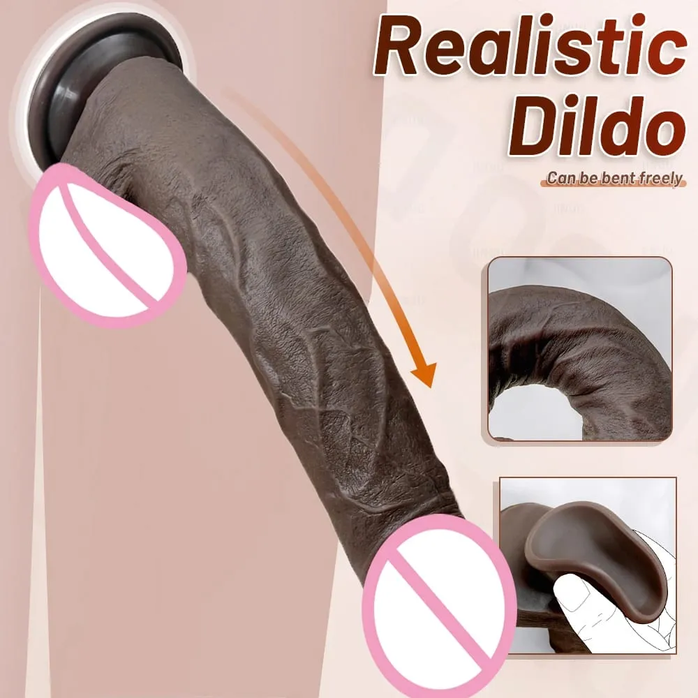 Vibrador de silicone super macio de 28cm com ventosa, flexível, ponto g, cinta para mulheres, homens, lésbicas, pênis longo, brinquedo sexual para casais