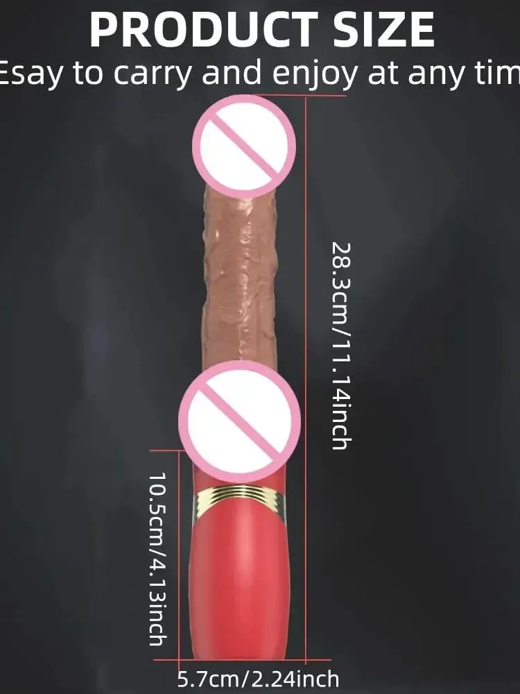 女性逼真推力假陽具振動器帶加熱和伸縮功能肛門陰道刺激器情侶性玩具