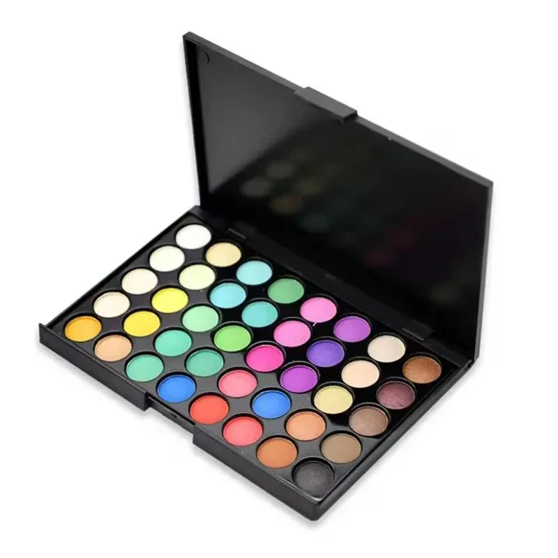 Paleta de sombras com glitter, 40 cores, fosca, à prova d'água, longa duração, pó prensado, tom de terra, maquiagem para os olhos femininos, cosméticos