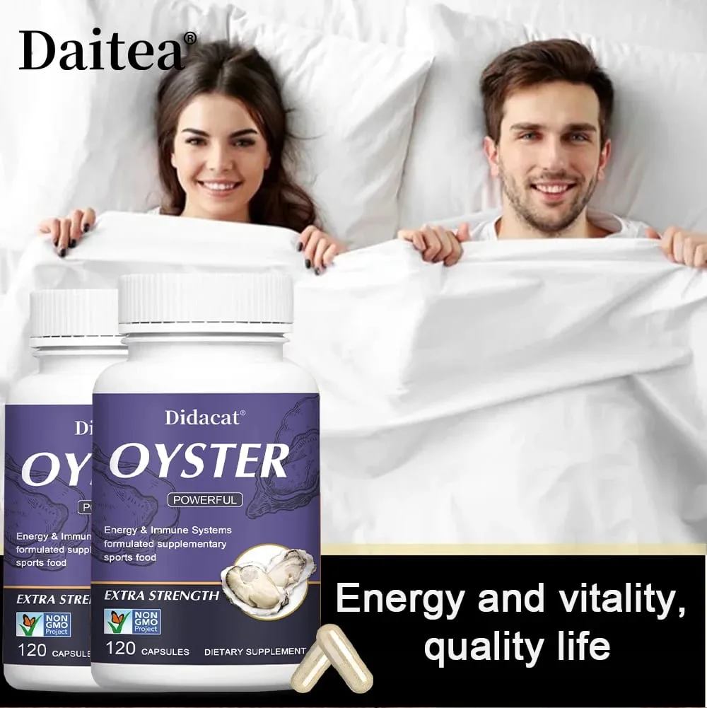 Oyster Extract - Support Athletic Performance Motivation and Immunity Nutritional Supplement 120 Capsules