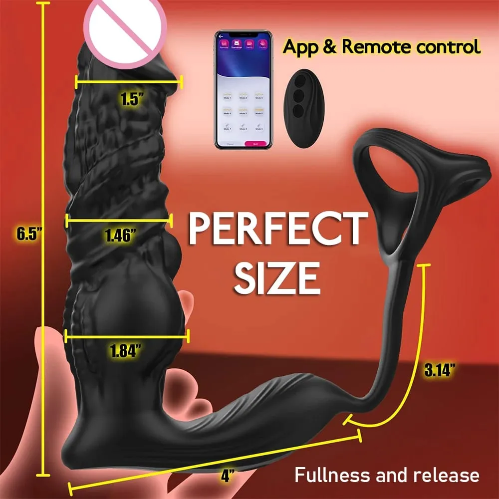Vibrador retrátil com controle remoto/aplicativo, 6 em 1, massageador de próstata masculino, impulso de alta velocidade, plugue anal elétrico, vibrador anal, brinquedos sexuais