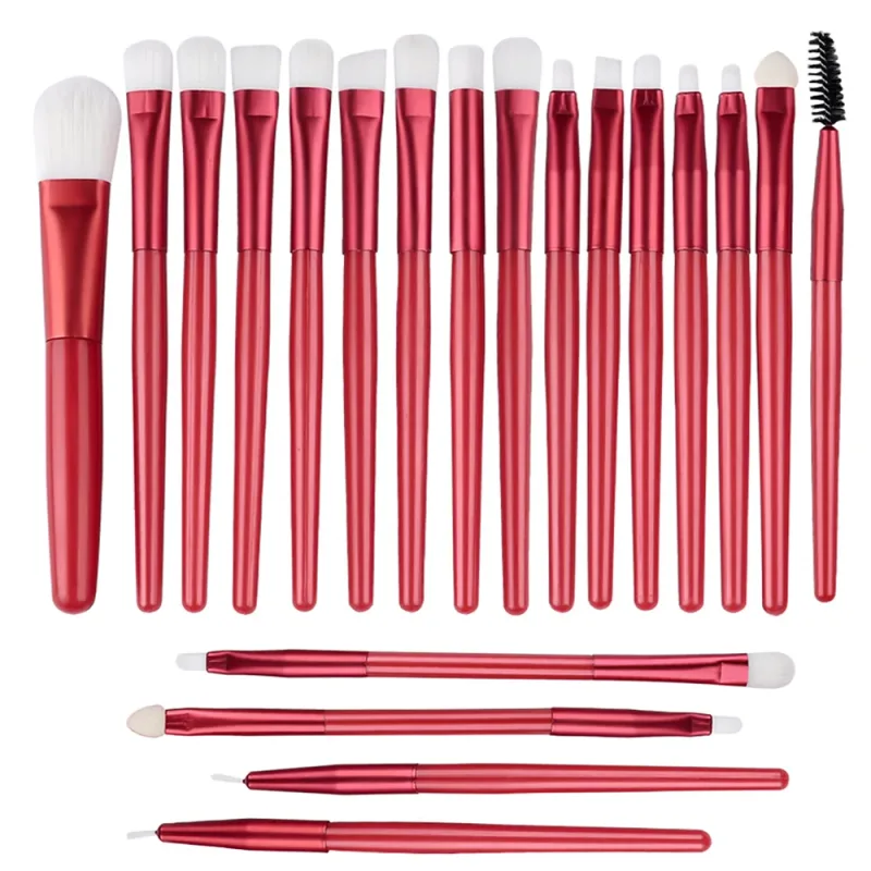 Conjunto de pincéis de maquiagem para os olhos, 20 peças, portátil, macio, ferramentas de beleza, base, sombra, delineador, multifuncional, iniciante