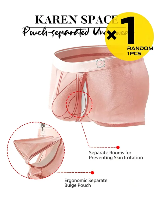Roupa interior boxer de seda gelo masculina, cuecas de malha fina respirável de secagem rápida, cintura elástica conforto roupa interior de verão, 1 peça aleatória