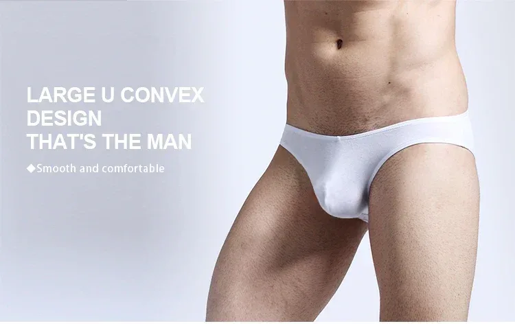 3PC Men's briefs Men's briefs U convex Modal thin stretch sexy low waist tight narrow bottom pants — image 4