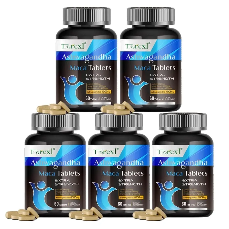 Ashwagandha Maca Tablets - Suplemento Masculino - Resistência para Homens