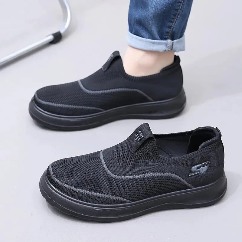 Tênis de malha respirável masculino leve malha superior confortável sola macia antiderrapante sapatos de caminhada casuais moda versátil — image 4