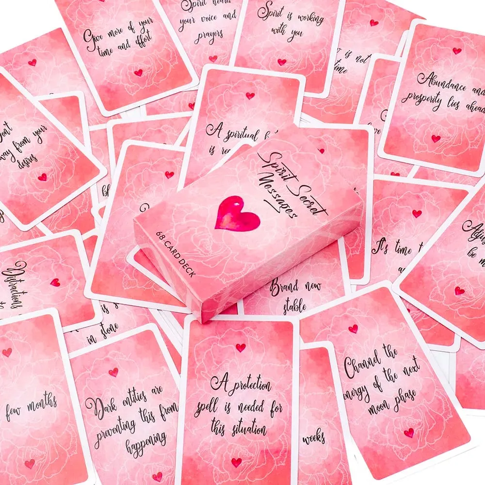 Spirit Secret Messages 68 Stück englische Version Oracle Divination Fate Game Deck Tarot Tisch Brettspiele Spielkarte 10,4 x 6,1 cm