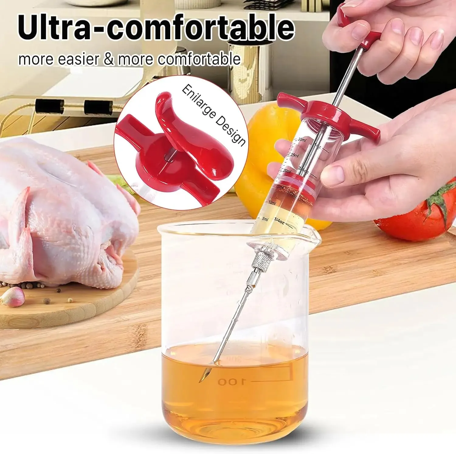 Baster de peru para cozinhar e cozinha, seringa injetora de carne para líquido quente, produto comestível, ferramenta essencial de ação de graças e natal — image 4
