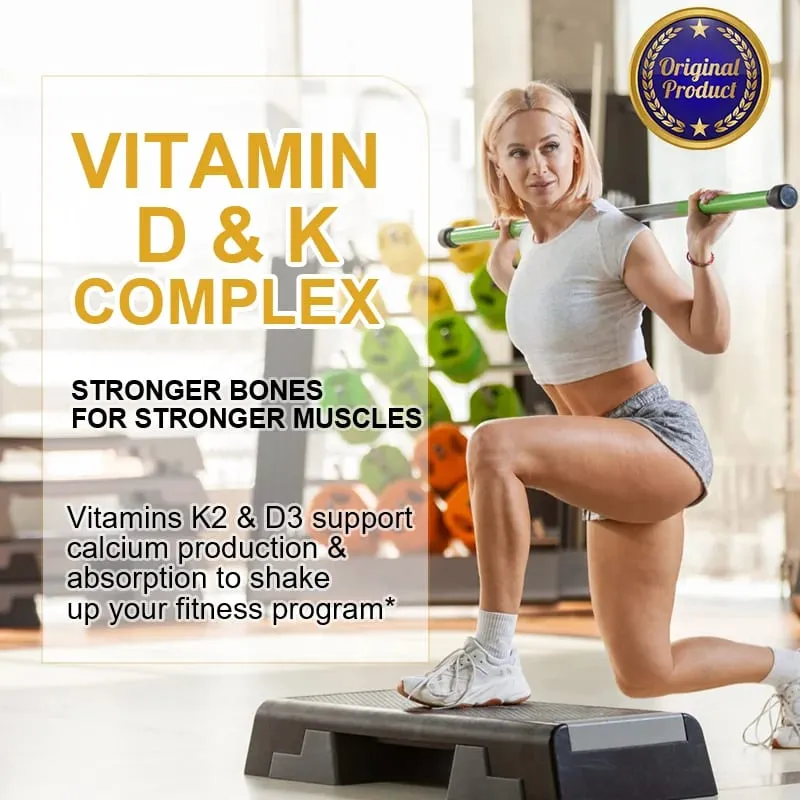 Alxfresh vitamina d3k2 cápsula absorção de cálcio osso & sistema imunológico conjunto suporte colágeno aumentando suplemento de saúde da pele