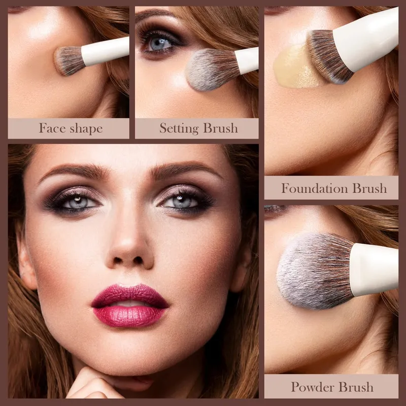 Jessup conjunto de pincéis de maquiagem, 4-14 peças, pincéis de maquiagem premium, base sintética, corretivo, pó, sombra, pincel de mistura t343