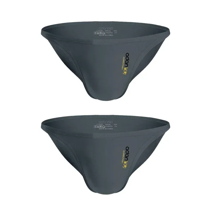 Cuecas modais masculinas de cintura baixa, sexy, cor sólida, simples, triângulo, roupa íntima, esportes, respirável, confortável, calcinha masculina