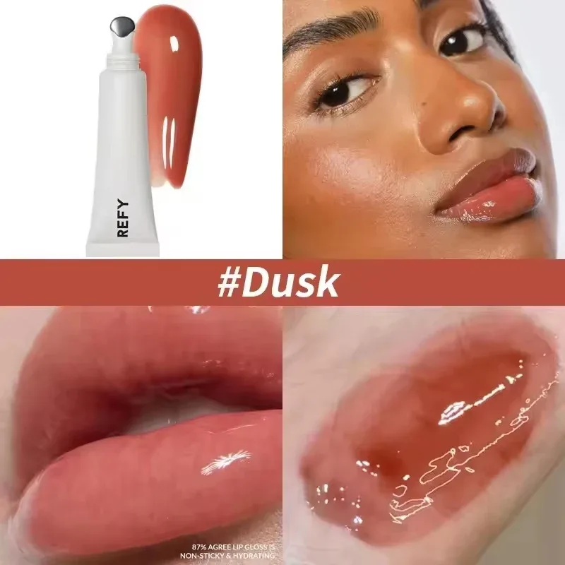 Lip Gloss Blush Dusk Fawn Lip Blam com antiaderente de longa duração Suaviza os lábios Nutritivo Hidratante Claro Cuidados com os lábios Maquiagem para a pele — image 9
